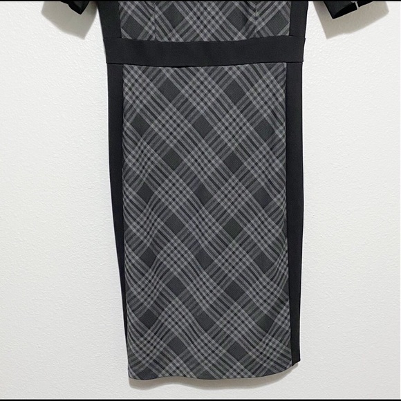 White House Black Market 12 Black Plaid Sheath dress - Picture 3 of 10